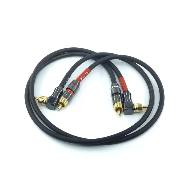 Alt view image 2 of 6 - 055 90 Degree Right Angle RCA Subwoofer Cable Audio Cable RCA Male to Male Audio Video Cord for Subwoofer, HDTV, Amplifiers,Home Theater,Hi-Fi Systems,Subwoofe 2 Pack (2FT)