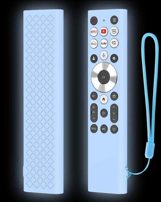 Main image of ERF6A80 ERF6G80H ERF6F80H Voice Remote Cover for Hisense U6 U7 U8 U9 U6N U7N U8N U9N Series 4K Smart TV 2024 Case Silicone Protector Glow in Dark - Blue