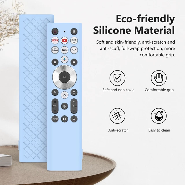 Alt view image 3 of 7 - ERF6A80 ERF6G80H ERF6F80H Voice Remote Cover for Hisense U6 U7 U8 U9 U6N U7N U8N U9N Series 4K Smart TV 2024 Case Silicone Protector Glow in Dark - Blue
