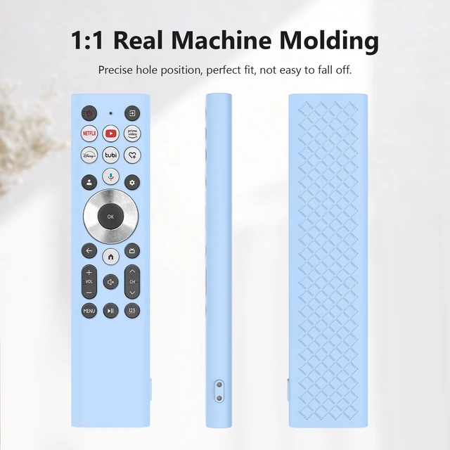 Alt view image 6 of 7 - ERF6A80 ERF6G80H ERF6F80H Voice Remote Cover for Hisense U6 U7 U8 U9 U6N U7N U8N U9N Series 4K Smart TV 2024 Case Silicone Protector Glow in Dark - Blue