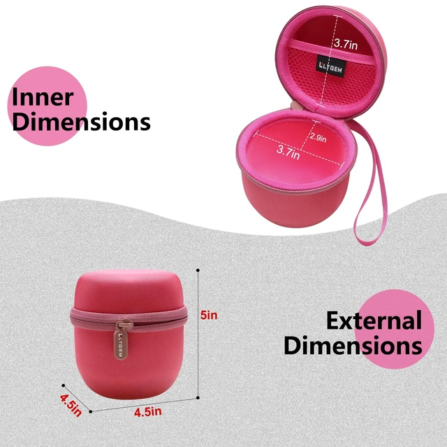 Alt view image 2 of 7 - LTGEM Case for Ultimate Ears WONDERBOOM 4 Waterproof Speaker, Pink Hard EVA Shell, Water-Resistant, Shock Protection, Scratch-Resistant Interior, Portable Travel Storage Case Only