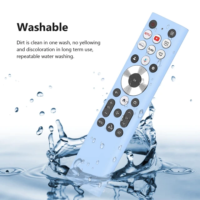 Alt view image 7 of 7 - ERF6A80 ERF6G80H ERF6F80H Voice Remote Cover for Hisense U6 U7 U8 U9 U6N U7N U8N U9N Series 4K Smart TV 2024 Case Silicone Protector Glow in Dark - Blue
