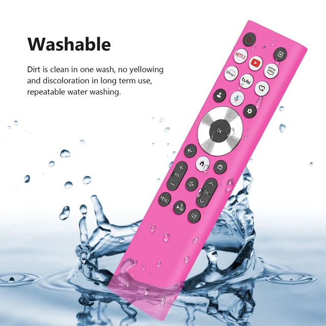 Alt view image 7 of 7 - Cover for ERF6A80 ERF6G80H ERF6F80H Voice Remote for 2024 Hisense U6 U7 U8 U9 Series 4K Google Smart TV Case Silicone Protective Skin Glow in Dark - Pink