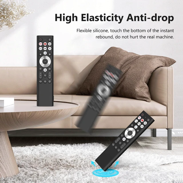 Alt view image 5 of 7 - ERF6A80 ERF6G80H ERF6F80H Cover for Hisense U6N U7N U8N U9N S7N Series 4K UHD Google Smart TV Remote Black Silicone Case