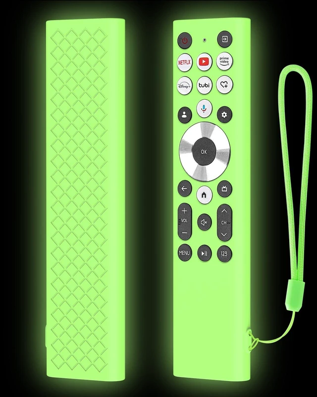Main image of Glow Cover for ERF6A80 ERF6G80H ERF6F80H Voice Remote for Hisense U6 U7 U8 U9 Series 4K Smart TV 2024 Green Silicone Case - Lime Green