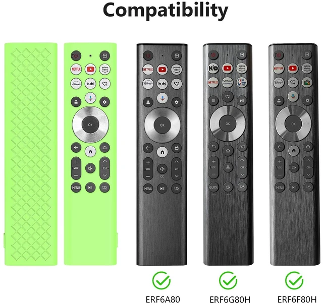 Alt view image 2 of 7 - Glow Cover for ERF6A80 ERF6G80H ERF6F80H Voice Remote for Hisense U6 U7 U8 U9 Series 4K Smart TV 2024 Green Silicone Case - Lime Green
