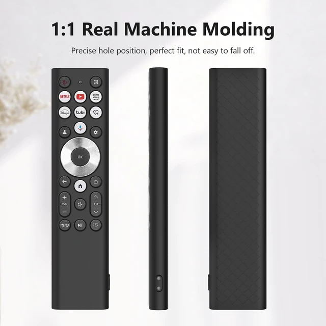 Alt view image 6 of 7 - ERF6A80 ERF6G80H ERF6F80H Cover for Hisense U6N U7N U8N U9N S7N Series 4K UHD Google Smart TV Remote Black Silicone Case