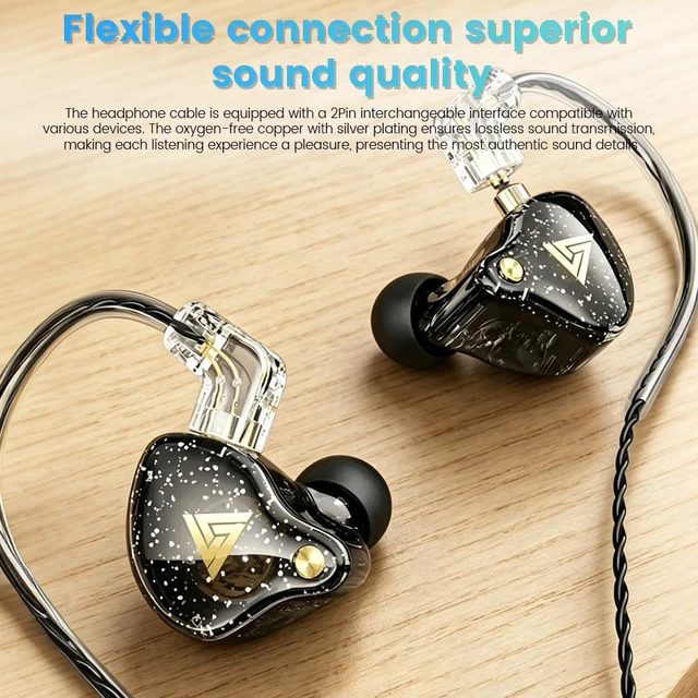 Alt view image 5 of 7 - Wired Gaming Earbuds 2 Pack, AK6 PRO in Ear Monitors, Deep Bass Sound Wired Earbuds, HiFi in Ear Headphones with New 1DD 10mm Dynamic Driver, IEM for Music Gaming Video Calling (Black+Black)
