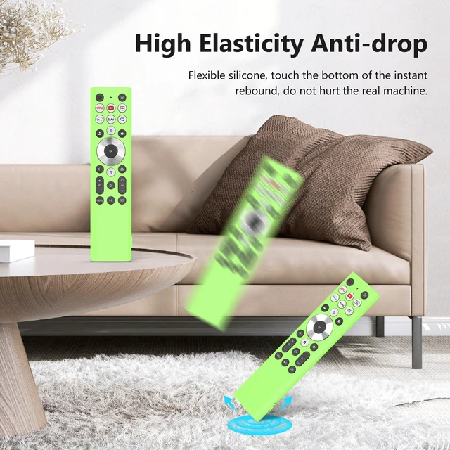 Alt view image 5 of 7 - Glow Cover for ERF6A80 ERF6G80H ERF6F80H Voice Remote for Hisense U6 U7 U8 U9 Series 4K Smart TV 2024 Green Silicone Case - Lime Green