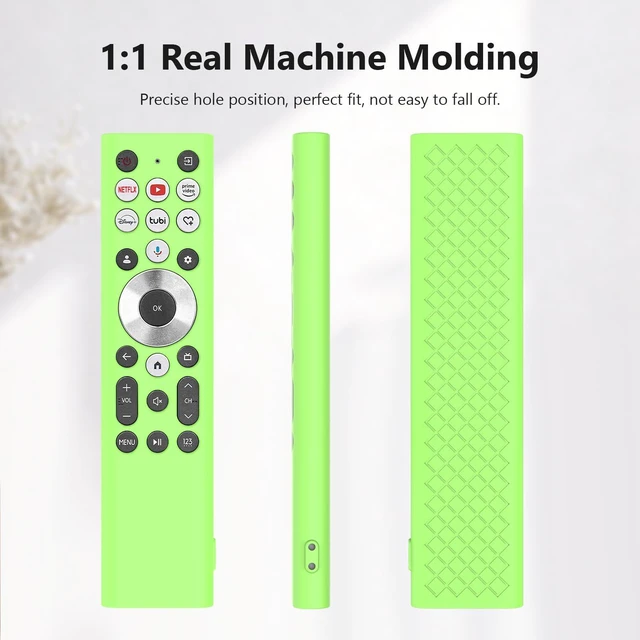 Alt view image 6 of 7 - Glow Cover for ERF6A80 ERF6G80H ERF6F80H Voice Remote for Hisense U6 U7 U8 U9 Series 4K Smart TV 2024 Green Silicone Case - Lime Green