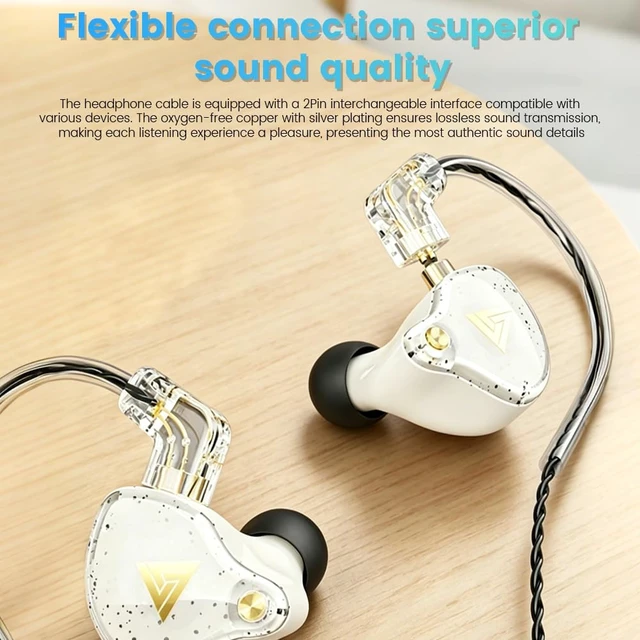 Alt view image 5 of 7 - Wired Gaming Earbuds 2 Pack, AK6 PRO in Ear Monitors, Deep Bass Sound Wired Earbuds, HiFi in Ear Headphones with New 1DD 10mm Dynamic Driver, IEM for Music Gaming Video Calling (Black+White)