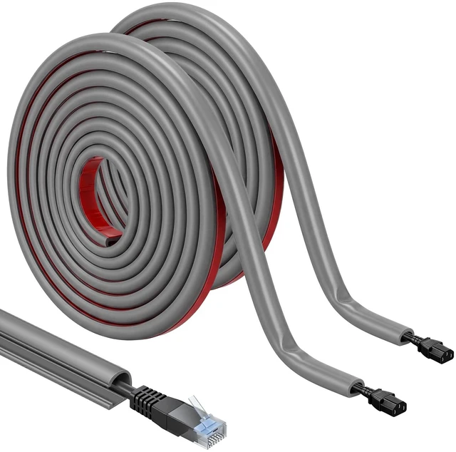 Main image of 2 Pcs Silicone Wall Wire Hider Flexible Cord Hider,Gray,Small-10 ft Electric Cord Cover, Self-adhesive, Cable Hider for Wall, Floor, Side Open Wire Covers, for Mounted TV Home Office Management