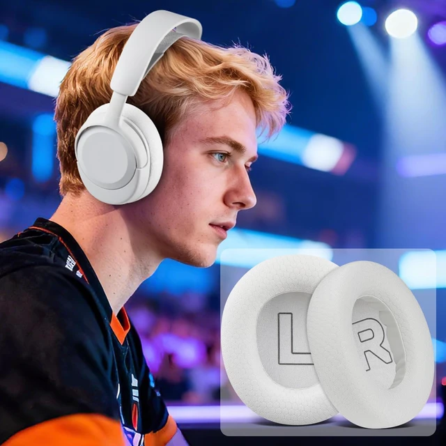 Alt view image 5 of 7 - Mesh Earpads for Arctis Nova Pro Wired, Nova 7/5/4/3/1 - White (Not Fit Nova Pro Wireless), for Arctis Nova Pro Wired, Nova (1/1X/1P/3/3P/3X/4/4P/4X/5/5P/5X/7/7X/7P) Headphones