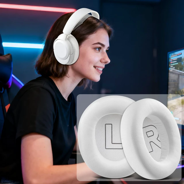 Alt view image 5 of 6 - Earpads for Arctis Nova Pro Wired, Nova 7/5/4/3/1 - White (Not Fit Nova Pro Wireless), for Arctis Nova Pro Wired, Nova (1/1X/1P/3/3P/3X/4/4P/4X/5/5P/5X/7/7X/7P) Headphones