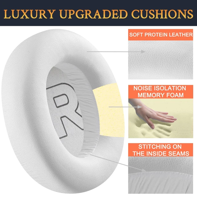 Alt view image 4 of 6 - Earpads for Arctis Nova Pro Wired, Nova 7/5/4/3/1 - White (Not Fit Nova Pro Wireless), for Arctis Nova Pro Wired, Nova (1/1X/1P/3/3P/3X/4/4P/4X/5/5P/5X/7/7X/7P) Headphones