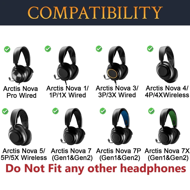 Alt view image 2 of 6 - Earpads for Arctis Nova Pro Wired, Nova 7/5/4/3/1 - Gray (Not Fit Nova Pro Wireless), for Arctis Nova Pro Wired, Nova (1/1X/1P/3/3P/3X/4/4P/4X/5/5P/5X/7/7X/7P) Headphones
