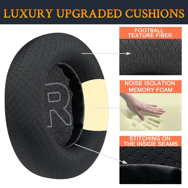 Alt view image 7 of 7 - Mesh Earpads for Arctis Nova Pro Wired, Nova 7/5/4/3/1 - Black (Not Fit Nova Pro Wireless), for Arctis Nova Pro Wired, Nova (1/1X/1P/3/3P/3X/4/4P/4X/5/5P/5X/7/7X/7P) Headphones