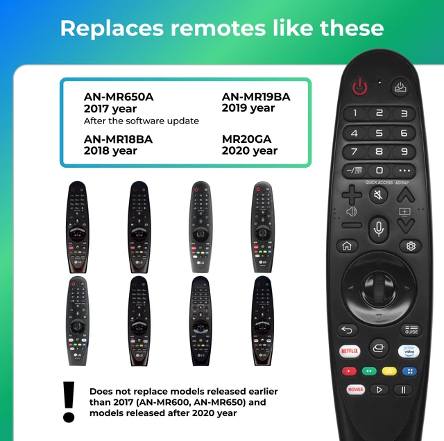 Alt view image 7 of 7 - Voice Magic Remote Control MR20GA AKB75855501 for LG Smart TV, Replacement for Original LG Magic Remote with Pointer Navigation and Voice Search