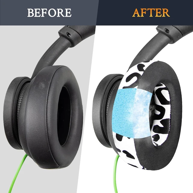 Alt view image 5 of 7 - Cooling Gel Replacement Earpads for Microsoft Xbox Wireless (2024 Version)/Wired Headphone, Ear Pads Cushions for Xbox Stereo 20th Anniversary Special Edition Headset - Snow Leopard