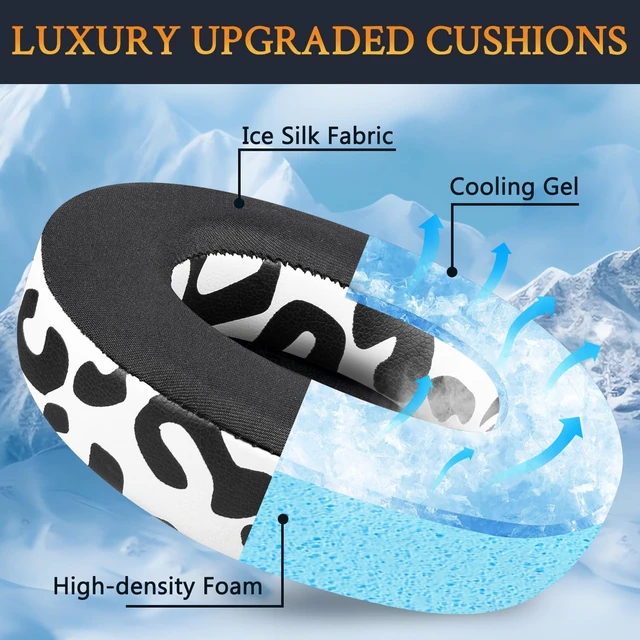 Alt view image 4 of 7 - Cooling Gel Replacement Earpads for Microsoft Xbox Wireless (2024 Version)/Wired Headphone, Ear Pads Cushions for Xbox Stereo 20th Anniversary Special Edition Headset - Snow Leopard