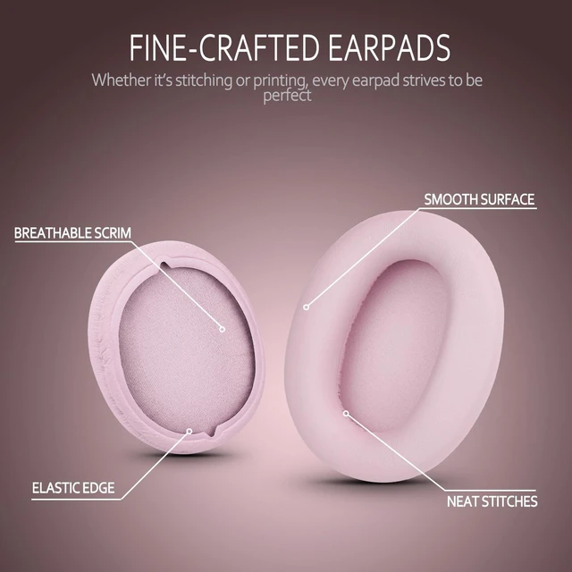 Alt view image 2 of 6 - Replacement Earpads for Sony WH-CH720N Headphones, Sony Ear Cushion Compatible with Sony WH CH720N, Sony WH-CH720N(CH720N) Ear Pads with Protein Leather Memory Foam, Pink