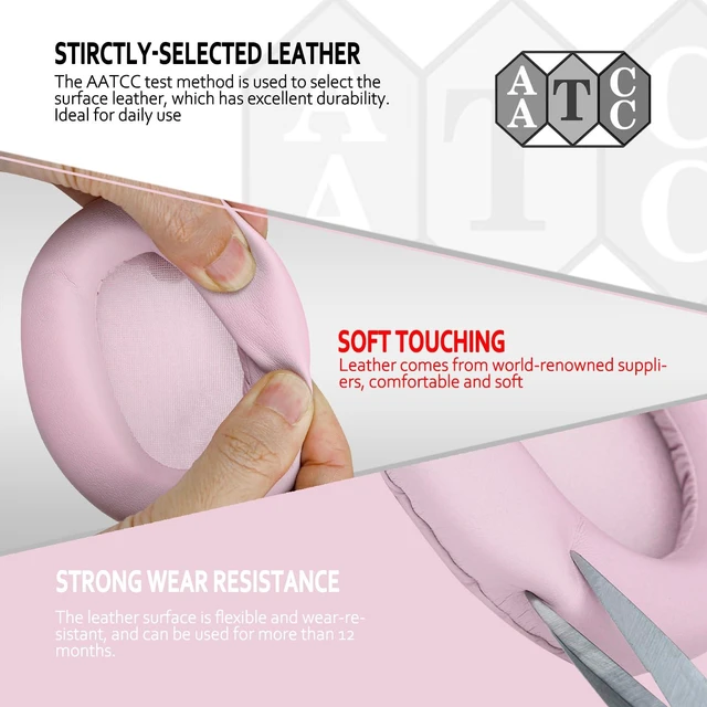 Alt view image 5 of 6 - Replacement Earpads for Sony WH-CH720N Headphones, Sony Ear Cushion Compatible with Sony WH CH720N, Sony WH-CH720N(CH720N) Ear Pads with Protein Leather Memory Foam, Pink