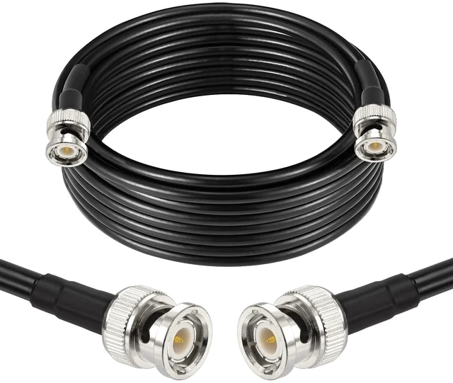 Main image of BNC Cable 25ft RG58 BNC Male to Male Connectors 50 Ohm Coax Cable Low Loss BNC Extension Coaxial Cable for Antennas, RF Radios, Modems, Oscilloscopes, Spectrum, etc