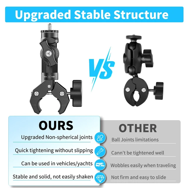 Alt view image 7 of 7 - Starlink Mini Mount 2025/2026, Adjustable Clamp Mount for RV, Pole, Yacht Includes Aluminum Mini Pipe Adapter, 3-Minute Installation, Starlink Mini Accessories for Yacht, Van, Camper, Boat, Outdoors