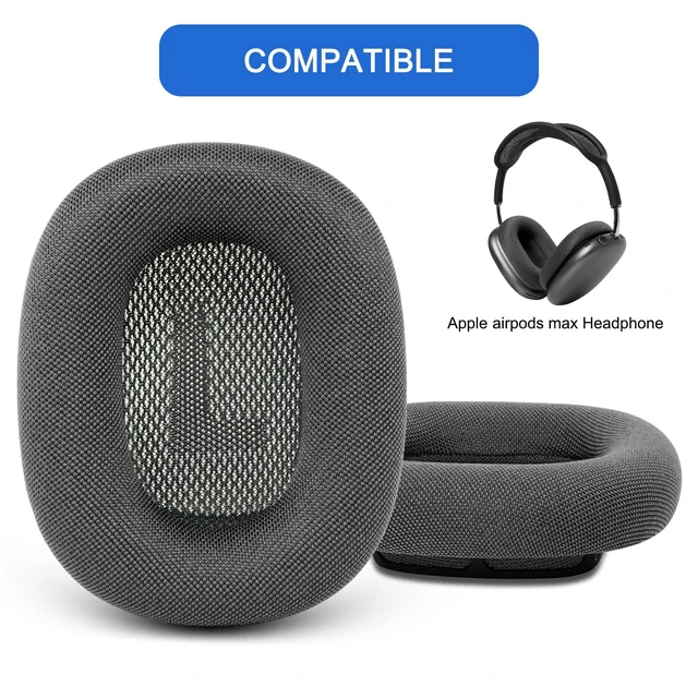 Alt view image 2 of 7 - Ear Cushions for Apple AirPods Max, GVOEARS Mesh Earpads Replacement Cover Air Pods Max Headphones Ear Muffs with Soft Foam & Strong Magnet (Space Gray)