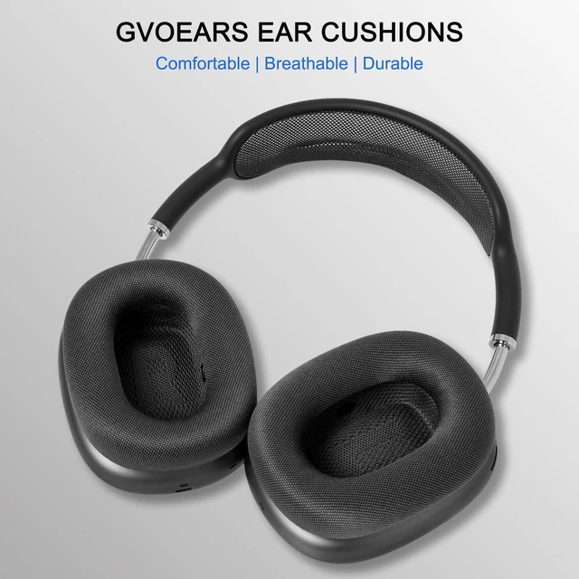 Alt view image 6 of 7 - Ear Cushions for Apple AirPods Max, GVOEARS Mesh Earpads Replacement Cover Air Pods Max Headphones Ear Muffs with Soft Foam & Strong Magnet (Space Gray)