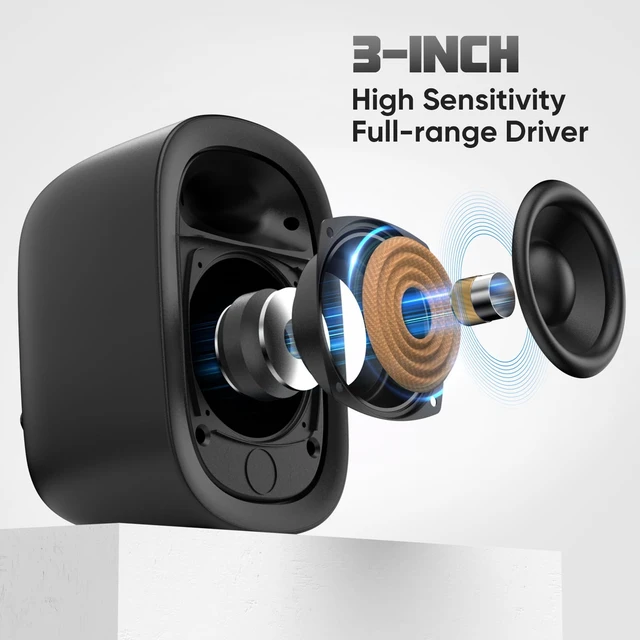 Alt view image 4 of 6 - Outdoor Indoor Speakers, Passive Stereo Speakers, Home Theater Surround Sound Speakers with Marine Grade Waterproof and Wall Mount Brackets for Patio, Garage, Home Surround System