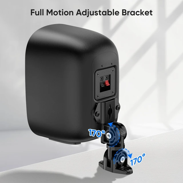 Alt view image 3 of 6 - Outdoor Indoor Speakers, Passive Stereo Speakers, Home Theater Surround Sound Speakers with Marine Grade Waterproof and Wall Mount Brackets for Patio, Garage, Home Surround System