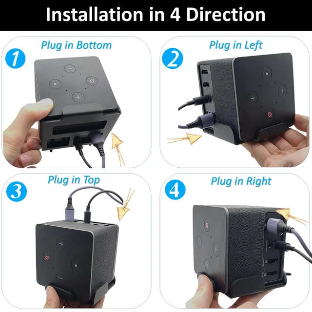 Alt view image 4 of 7 - Metal Wall Mount for Fire TV Cube - Secure Steel Holder, Soft Foam, Compatible with 1st, 2nd & 3rd Gen, Black
