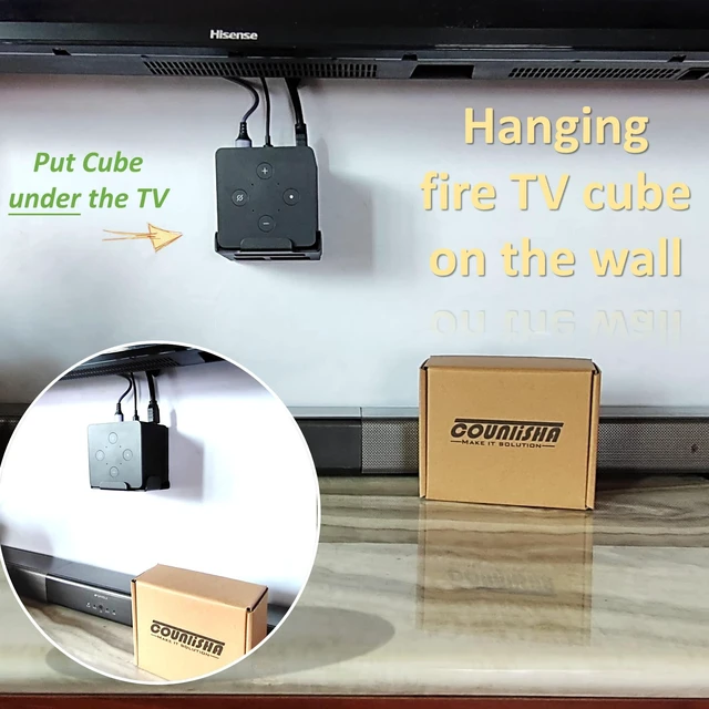 Alt view image 6 of 7 - Metal Wall Mount for Fire TV Cube - Secure Steel Holder, Soft Foam, Compatible with 1st, 2nd & 3rd Gen, Black