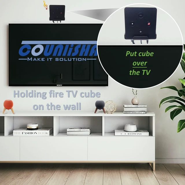 Alt view image 3 of 7 - Metal Wall Mount for Fire TV Cube - Secure Steel Holder, Soft Foam, Compatible with 1st, 2nd & 3rd Gen, Black