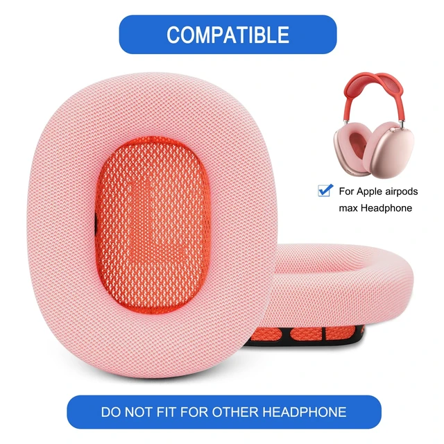 Alt view image 2 of 7 - Ear Cushions for Apple AirPods Max 1 & 2 Headphones Replacement APM Premium Earpad Covers with Protein Leather Strong Magnet (Pink)