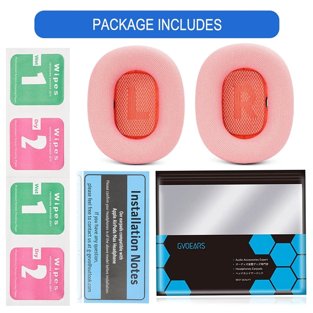 Alt view image 7 of 7 - Ear Cushions for Apple AirPods Max 1 & 2 Headphones Replacement APM Premium Earpad Covers with Protein Leather Strong Magnet (Pink)