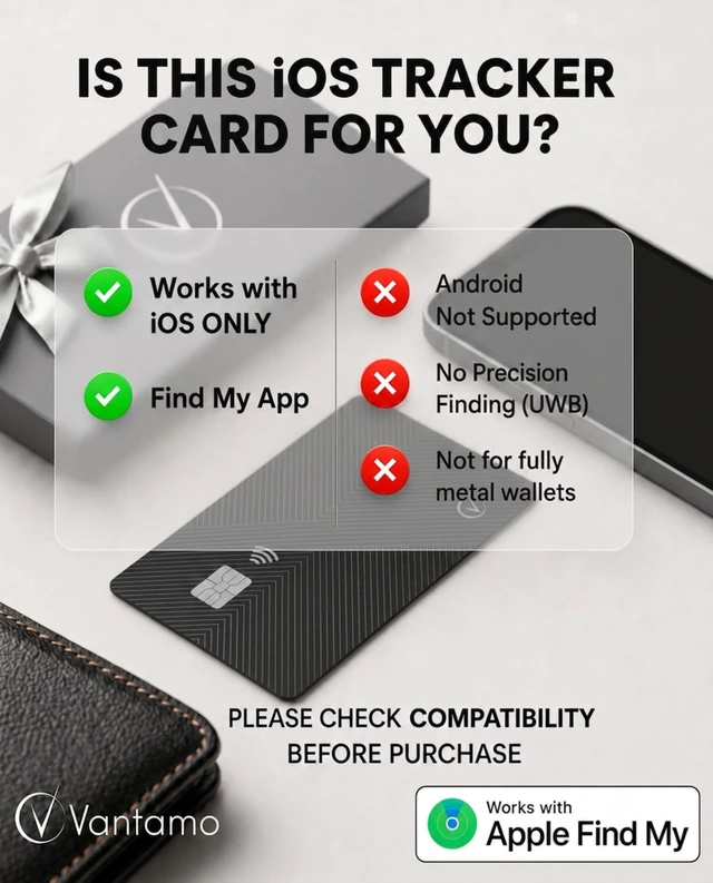 Alt view image 2 of 7 - Ultra-Thin Wallet Tracker Card, Apple MFi Certified, IP68 Waterproof Bluetooth Smart Card Wallet Tracker & Passport, Work with Apple Find My, Wireless Charging, iOS Only