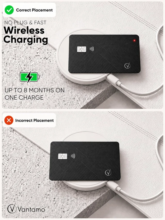 Alt view image 6 of 7 - Ultra-Thin Wallet Tracker Card, Apple MFi Certified, IP68 Waterproof Bluetooth Smart Card Wallet Tracker & Passport, Work with Apple Find My, Wireless Charging, iOS Only