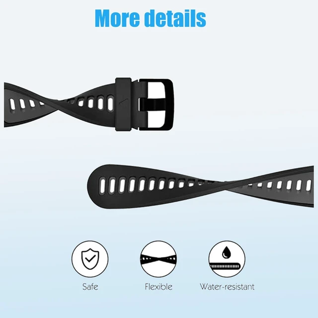 Alt view image 4 of 5 - Waterproof Bands Compatible with Garmin Forerunner 735XT / Garmin Forerunner 235 / Garmin Approach S20, Classic Soft Sports Replacement Wristbands