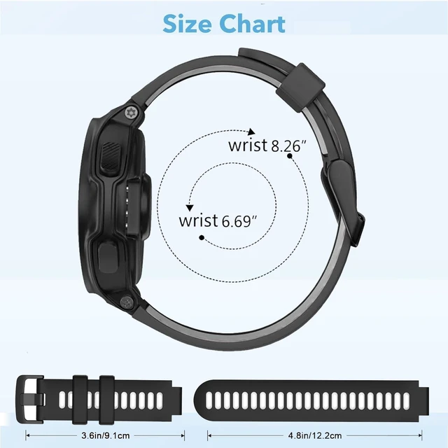 Alt view image 5 of 5 - Waterproof Bands Compatible with Garmin Forerunner 735XT / Garmin Forerunner 235 / Garmin Approach S20, Classic Soft Sports Replacement Wristbands