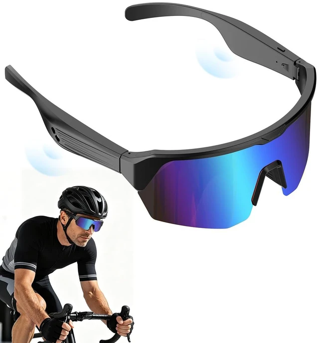 Main image of Bluetooth Cycling Sunglasses for Adults, Smart Sports Glasses Sports sunglasses with Stereo Sound Speakers, UV400 Protection, Voice Assistant and Ergonomic Design, for Outdoor Activities