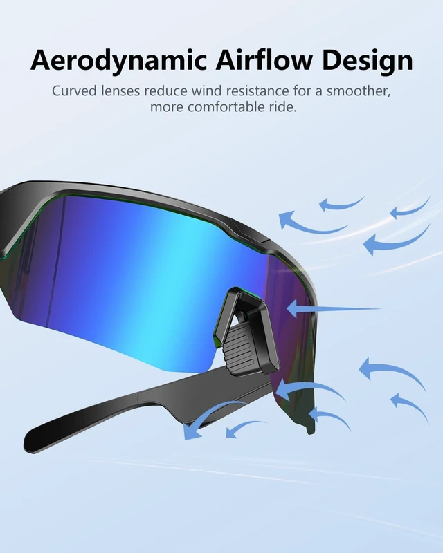 Alt view image 6 of 7 - Bluetooth Cycling Sunglasses for Adults, Smart Sports Glasses Sports sunglasses with Stereo Sound Speakers, UV400 Protection, Voice Assistant and Ergonomic Design, for Outdoor Activities