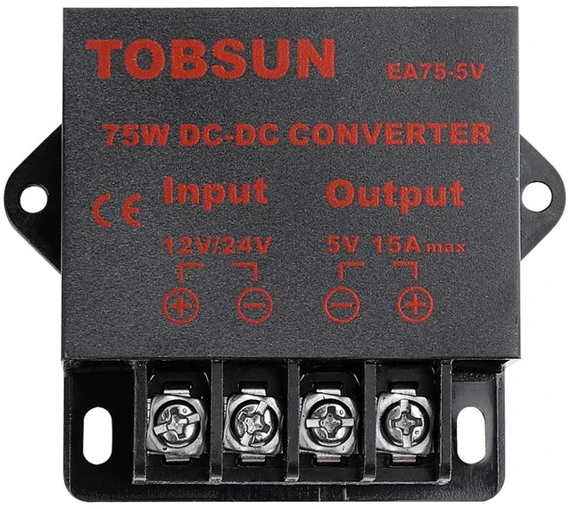 Main image of DC-DC Step Down Buck Converter Voltage Regulator Power Supply Transformer 12-24V to 5V 15A 75W, Over-Voltage Protection, Short-Circuit Auto Recovery, Car Audio & LED Use