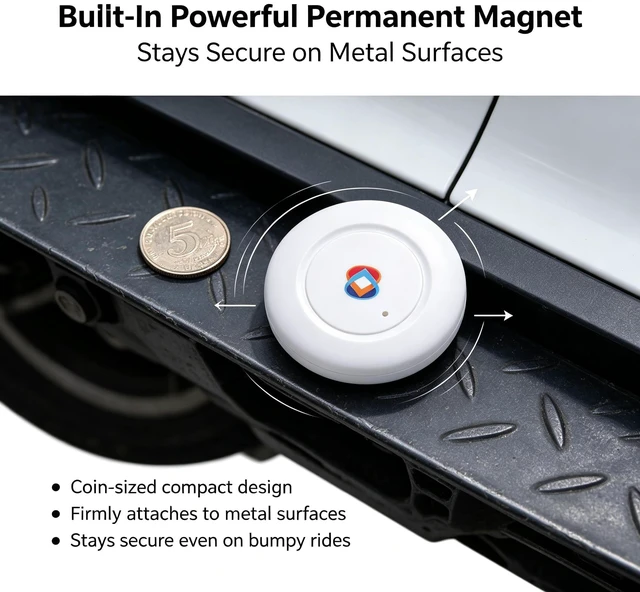 Alt view image 7 of 7 - GPS Tracker for Vehicles, No Subscription Required, Magnetic Car Locator Compatible with iOS & Android, IP67 Waterproof Tracking Device, 2-Year Battery Life, Location History & Sharing
