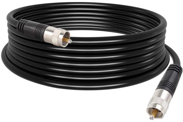 Main image of RG8X Coaxial Cable 20ft (6m), CB Coax Cable, UHF PL259 Male to Male Coaxial Cable Connector for HAM Radio, Antenna Analyzer