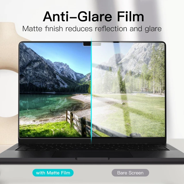 Alt view image 3 of 6 - Matte Screen Protector for MacBook Pro 16" (M1-M5), 2-Pack For MacBook Pro 16" (2026-2023), Anti-Glare Matte Film, Anti-Fingerprint Coating, Scratch Protection