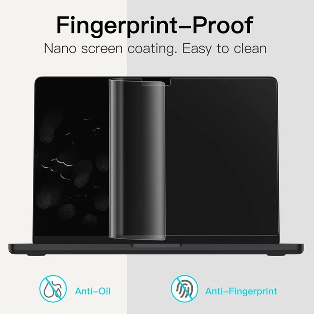 Alt view image 4 of 6 - Matte Screen Protector for MacBook Pro 16" (M1-M5), 2-Pack For MacBook Pro 16" (2026-2023), Anti-Glare Matte Film, Anti-Fingerprint Coating, Scratch Protection