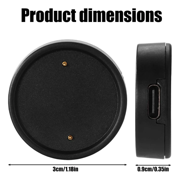 Alt view image 2 of 7 - 3pcs Type-C Magnetic Charging Dock (Black) Type C Charger Cable Replacement Charging Base Compatible with Amazfit Bip 6 / Active 2 / Active 2 Square Smart Watch