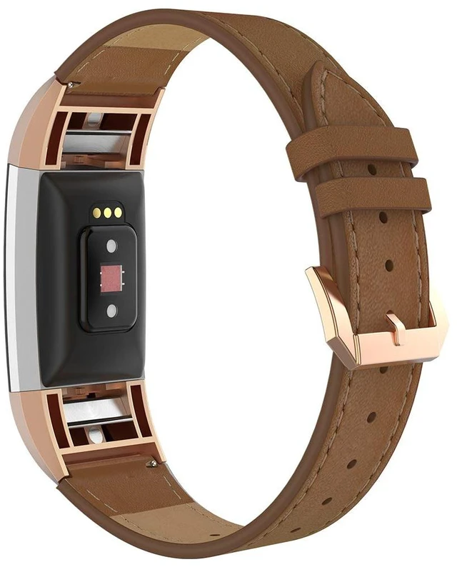 Alt view image 2 of 5 - Leather Band Compatible with Fitbit Charge 2, Genuine Leather Wristband Strap Replacement for Fitbit Charge 2